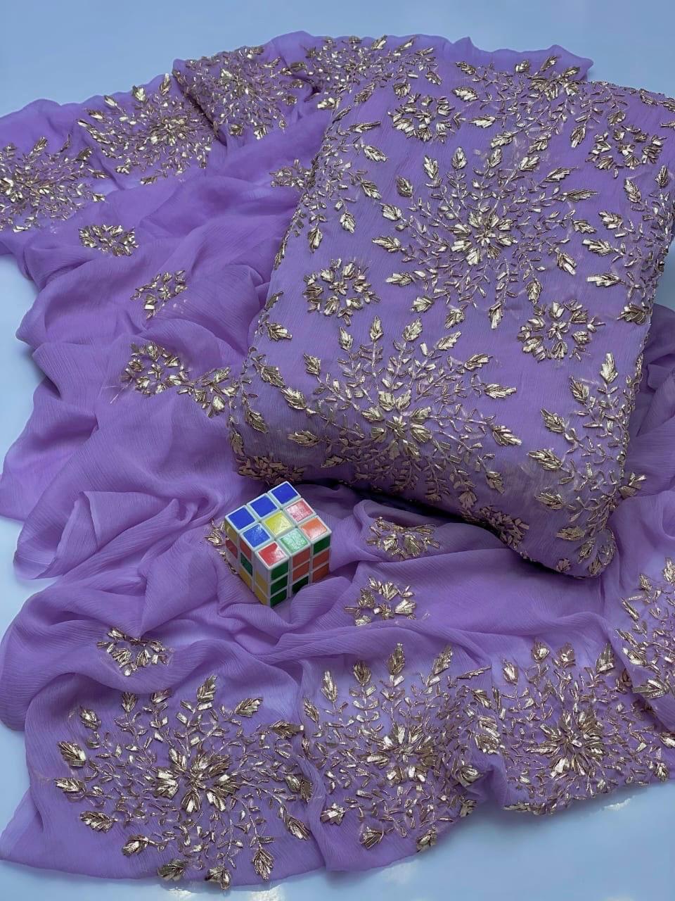 Luxury Wedding Gotta Embroidered Chiffon 2PC Dress – Wedding Collection