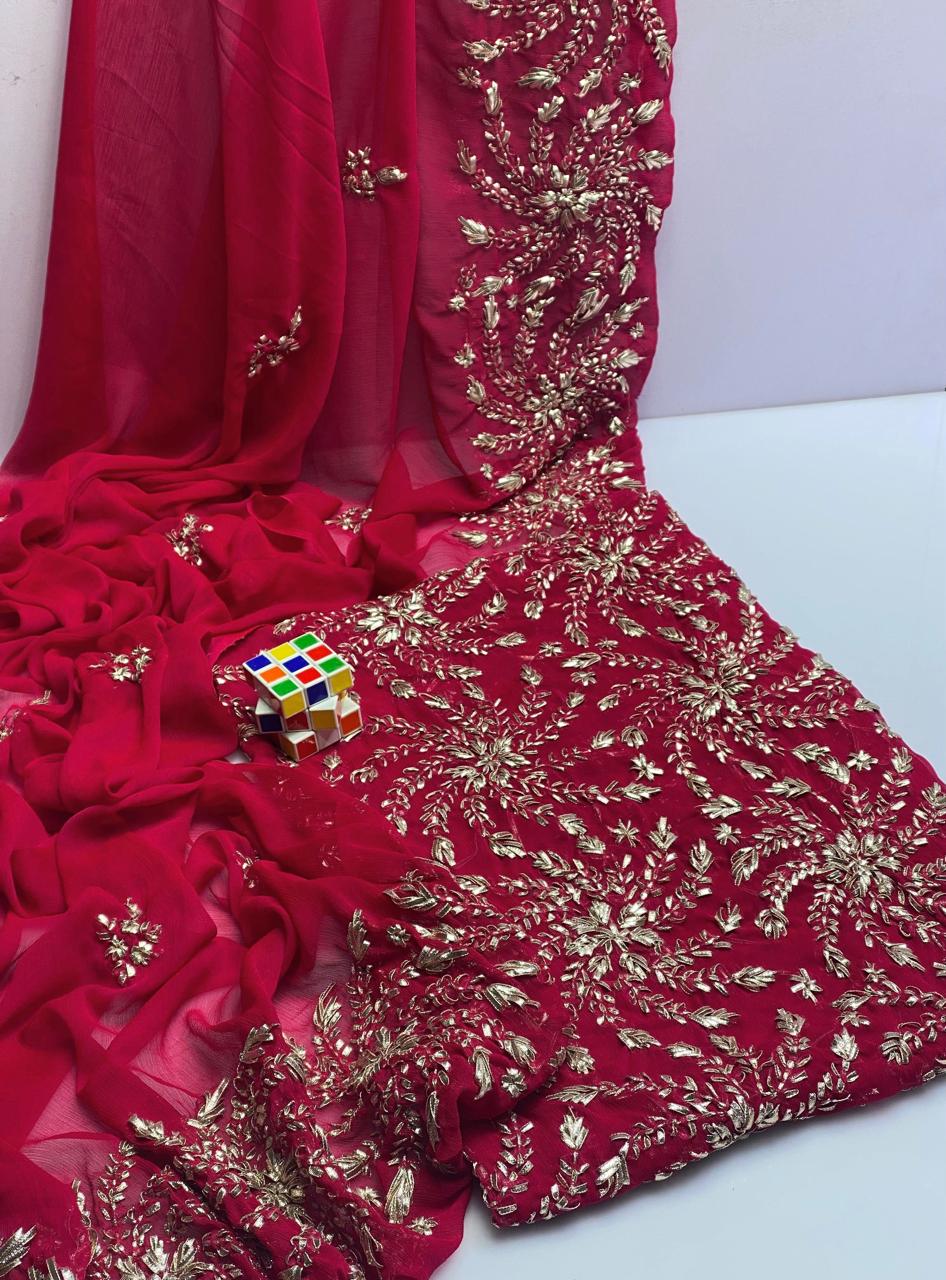 Luxury Wedding Gotta Embroidered Chiffon 2PC Dress – Wedding Collection