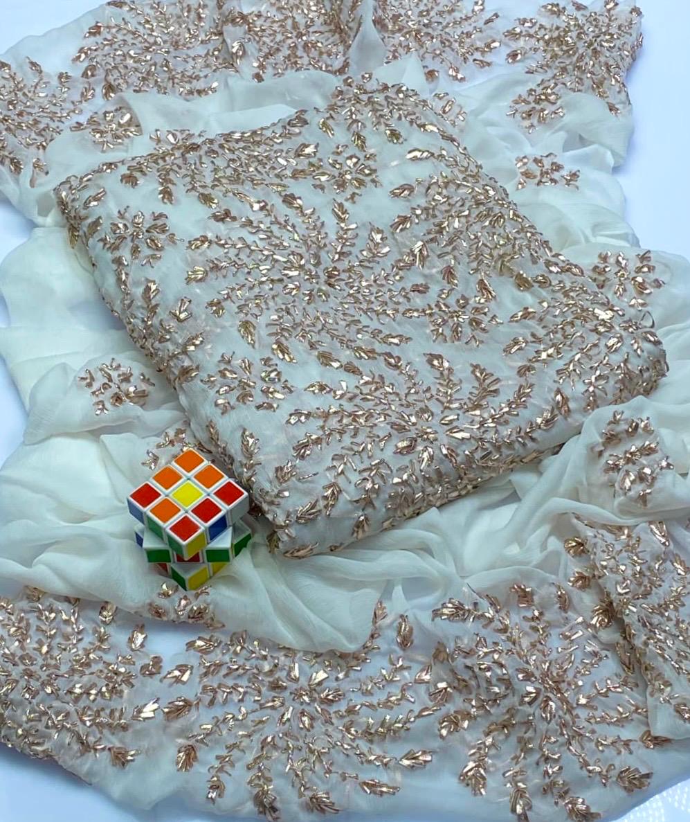 Luxury Wedding Gotta Embroidered Chiffon 2PC Dress – Wedding Collection