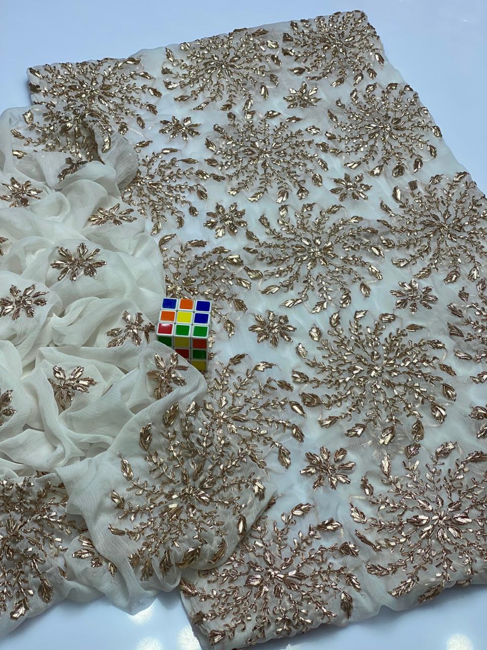 Luxury Wedding Gotta Embroidered Chiffon 2PC Dress – Wedding Collection