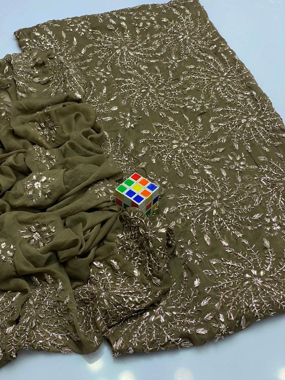 Luxury Wedding Gotta Embroidered Chiffon 2PC Dress – Wedding Collection