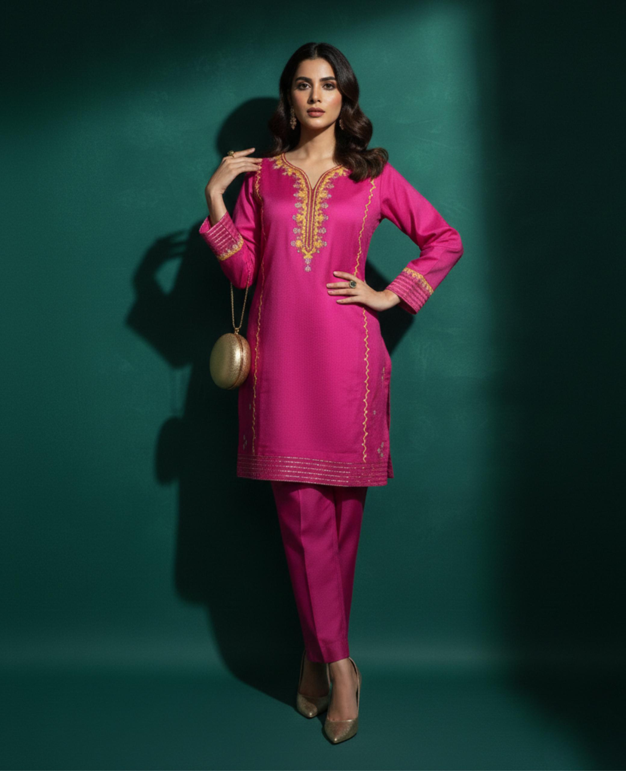 AP351 Elegant Embroidered Cotton 2-Piece – Party Collection