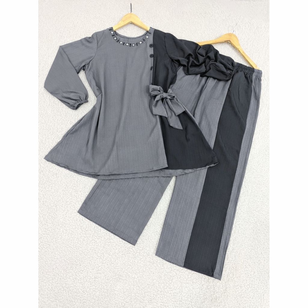 Elegant Peplum & Trouser Set – Lining Georgette Two Piece