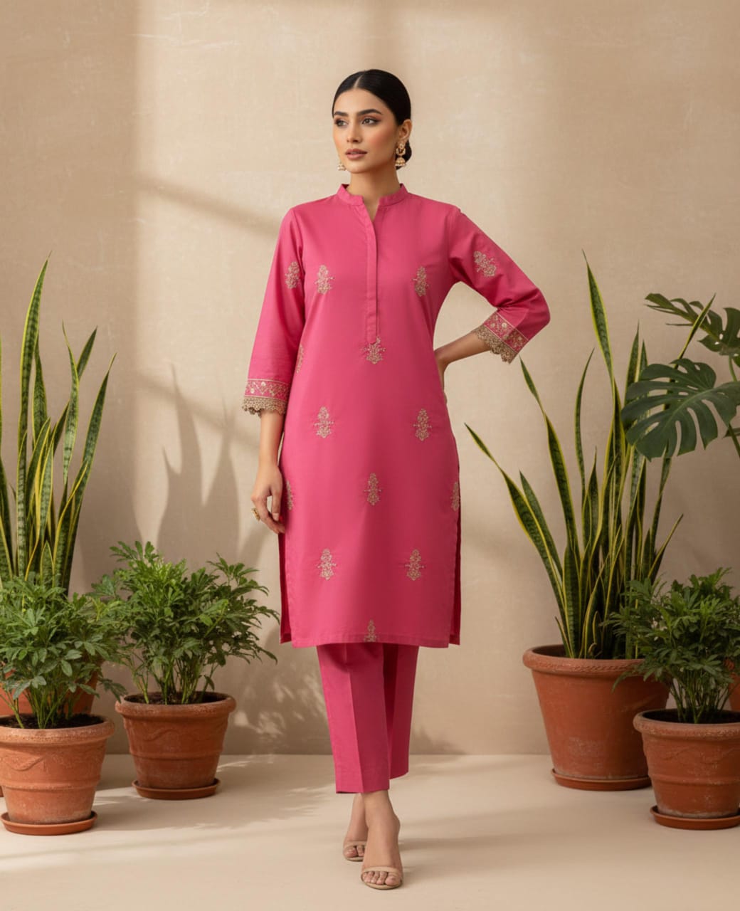 AP374 Embroidered Cotton 2-Piece Suit – Party Collection